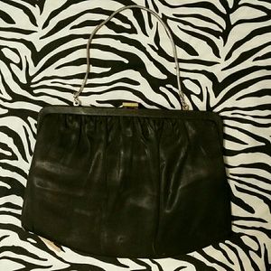 Vintage Satin Purse with Silver Serpentine Handle